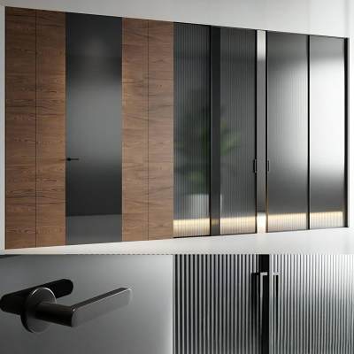 现代玻璃推拉门-1